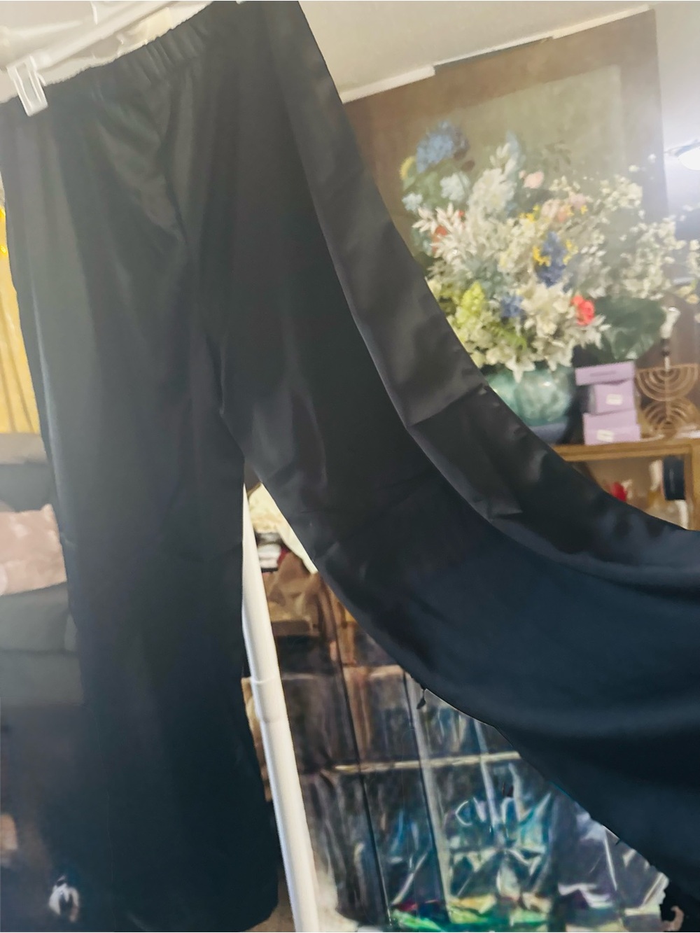 a new day Black Wide-Leg Satin Pants